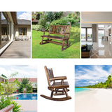 XCSOURCE Rustic Wooden Double Rocking Bench for Outdoor Patios – Comfortable Rocker Chair for Two XCSOURCE