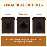 Yaheetech Cat Litter Box Enclosure, Litter Box Furniture Hidden with Towel Bar, Wooden Cat Washroom, Dog Proof Cat Litter Box Cabinet, Indoor Cat House, Side End Table, Espresso Yaheetech