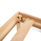 Naomi Home 14 Inch Natural Solid Wood Queen Platform Bed Frame with Silent Slats and Under-Bed Storage Naomi Home
