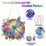 Koikify Diamond Painting Kits Hanging Pendant, Flower & Dragonfly Crystal Diamond Art Hanging Sign, Double-Sided Pattern Craft Ornament for Home Decoration and Gift Koikify