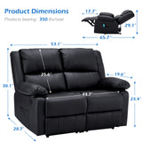 YODOLLA Home Theater Seating with Massage and Heat, RV Couch Wall-Hugger Reclining Sofa with Side Pockets for Living Room, Black YODOLLA