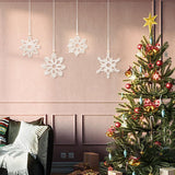 ACRNIGHEET Snowflake Christmas Macrame Kit 4PCS Boho Wall Hanging Decoration for Winter DIY Snow Macrame Kit for Adults Beginners with Step by Step Instructions ACRNIGHEET