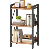 HOOBRO Bookshelf, 3-Tier Industrial Bookcase, Book Shelf Storage Organizer, Small Bookshelf with Metal Frame for Living Room, Bedroom, Home Office, Kitchen, Rustic Brown and Black BF71SJ01 HOOBRO