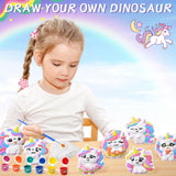 Leyndo 24 Set Unicorn Painting Kit Bulk Craft Kits DIY Paint Your Own Ceramic Figurines to Paint Unpainted Ceramic Plaster Painting Crafts for Party Favor Birthday Decorations Leyndo