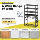 Heavy Duty Power Tool Organizer Wall Mount (Holds Up to 165 lbs) Include Level for Easy Multisurface Install Tool Organizer with Customizable Shelves Multi-Tool Holder for Drills, Hammers & Hand Tools Decluttify