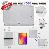 Sunix 1500 Pieces Jigsaw Puzzle Board, Foldable Puzzle Mat with Non-Slip Surface & 4 Sorting Trays, 39" x 26" Large Portable Puzzle Board Puzzle Pad, Felt Puzzle Table Top for Adults and Kids Sunix