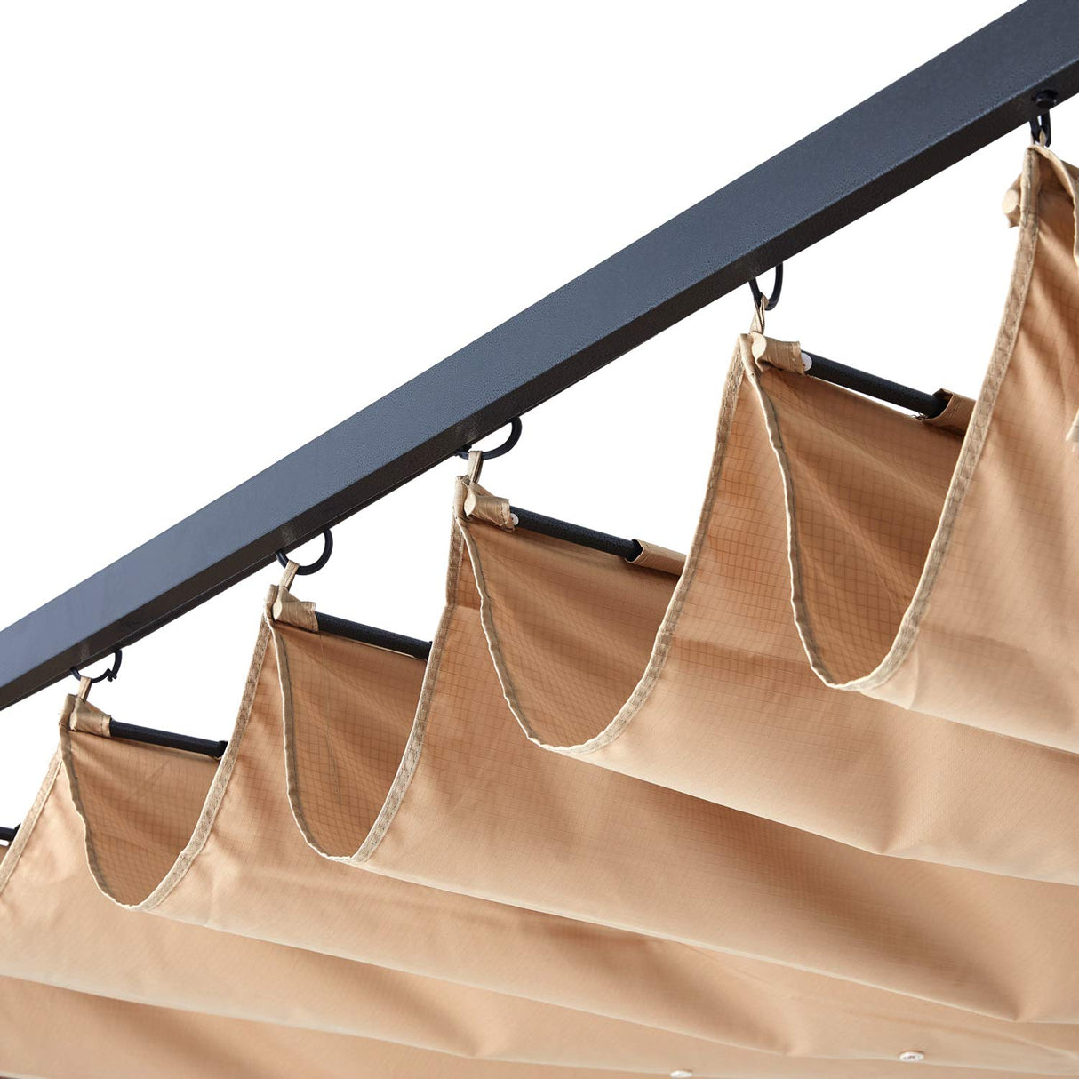 Patio Pergola with Retractable Shade - ABCCANOPY 10x10 Outdoor Retractable Pergola with Sun Shade Aluminum Pergola Shelter for Garden, Deck, Lawn, Porch & Backyard (Khaki) ABCCANOPY