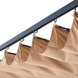 Patio Pergola with Retractable Shade - ABCCANOPY 10x10 Outdoor Retractable Pergola with Sun Shade Aluminum Pergola Shelter for Garden, Deck, Lawn, Porch & Backyard (Khaki) ABCCANOPY