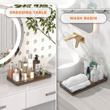 Acacia Bathroom Toilet Tank Tray, 13" Wood Toilet Paper Storage Basket Back of Toilet Basket Organizer, Vanity Tray for Perfume Makeup Candle Kitchen Counter Coffee Table Decor Focusonit