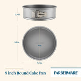 Farberware Bakeware Springform Baking Pan, Round Nonstick Cheesecake Pan - 9 Inch, Gray Farberware