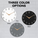 cicininc Wall Clock, White Wooden Silent Non-Ticking, Decorative Battery Operated Wall Clocks for Bedroom, Kitchen, Home, Living Room, Office, School, Hotel (8 Inch) cicininc
