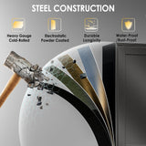 PAOFIN 61''H Metal Garage Storage Cabinet with Wheels,Steel File Cabinets with 2 Doors and 3 Adjustable Shelves for Home Office, Warehouse, Required Assembly,Black PAOFIN