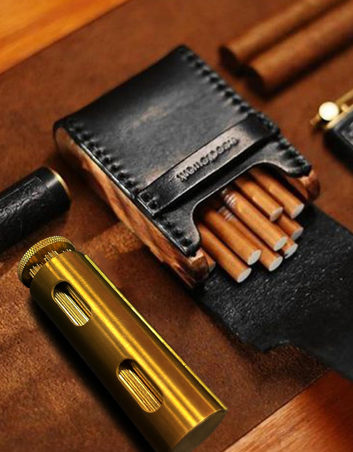 Vintage Cigarette Roller, Brass Cigarette Rolling Machine, Pure Copper Joint Roller Machine, Solid Brass Roller, Use with 70 mm Papers, Elegant and Luxurious Tobacco Roller for Men and Women ZHAOGOO
