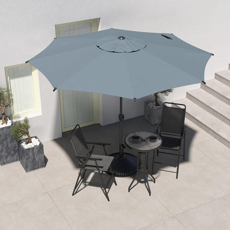 Abba Patio 9FT Lyon Outdoor Patio Umbrella Outdoor Table Umbrella with Push Button Tilt and Crank Market Umbrella 8 Sturdy Ribs UV Protection Waterproof for Garden Deck Backyard Pool Grey Abba Patio