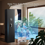 SHICHI 4-6 Gun Safe, Long Rifle Safe with Dual Alarm System, Biometric Quick Access Heavy-Duty Gun Cabinet, Shotgun Safe with Removable Shelf for Home, No Assembly Required, Fingerprint Lock SHICHI