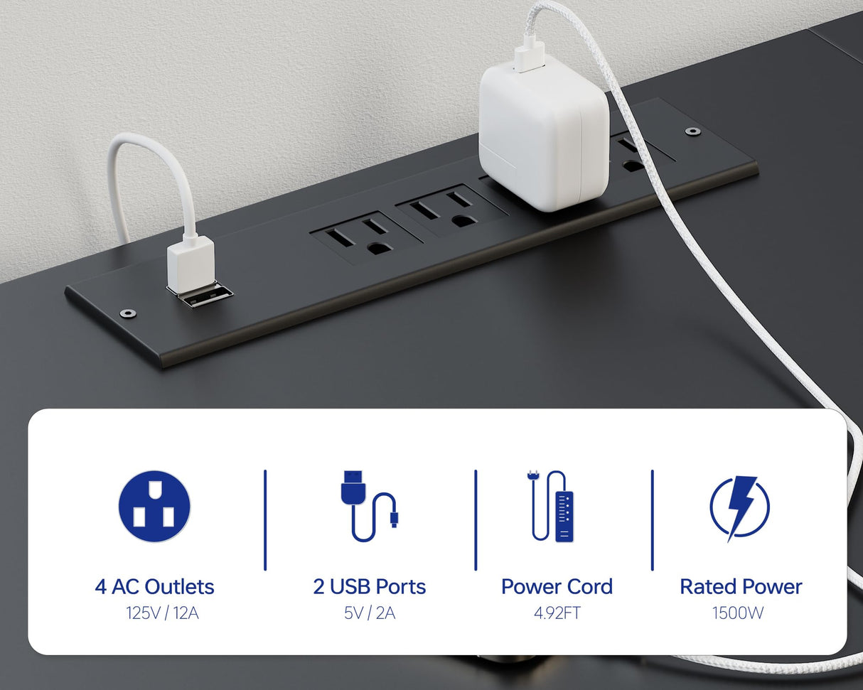 Pamray 71 Inch Large Computer Desk with Power Outlets,U Shaped Corner Desk for Home Office Work and Gaming White Pamray