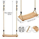 PELLOR Beech Wood Tree Swing Seat Hanging Swing Seat for Adult Kids Children Swing Chair Indoor and Outdoor Garden Play PELLOR