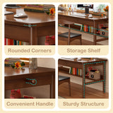 Ytaoka 70.86" Long Solid Wood Desk with 3 Drawers Home Office Computer Desk Mid Century Modern Desk Large Study Writing Desk Simple Wooden Desk Walnut Real Wood Desk Study Table Workstation Ytaoka