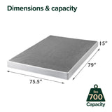 ZINUS 5 Inch Metal Smart Box Spring with Quick Assembly, Mattress Foundation, Strong Metal Frame, Easy Assembly, King Zinus