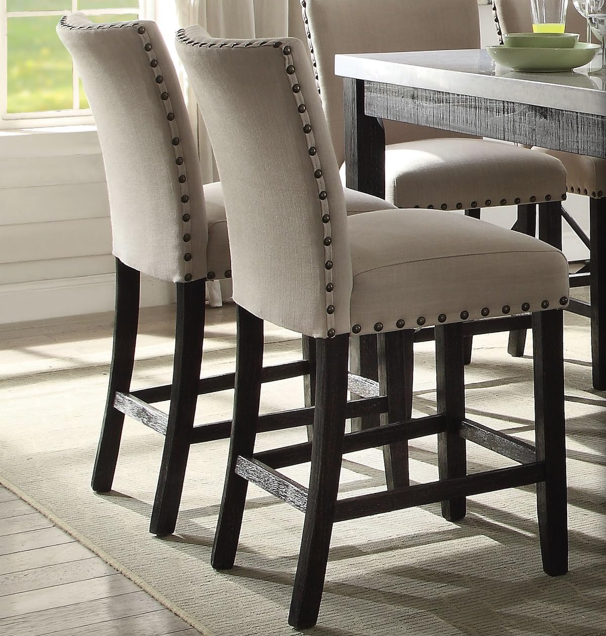 9-ps Casual Dining Table Set Include 1 Dining Table, 8 Side Chairs, 8-Person Marble Dining Set (Square) Generic