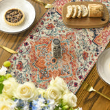 Artoid Mode Boho Bohemia Style Orange Table Runner, Country Rustic Farmhouse Magical Fall Kitchen Dining Table Decoration for Home Party Decor 13x72 Inch Artoid Mode