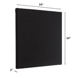 ATS Acoustics Sound Absorbing Noise Dampening Acoustic Panel Wall Treatment 24" x 24" x 2" Beveled Edge (Black) ATS Acoustics