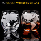 Gifts for Men Dad Christmas, PONPUR Whiskey Decanter Globe Set with 2 Ball Stones & 2 Glasses, Anniversary Birthday Gifts for Him Husband Boyfriend Brother, Cool Stuff Gift for Bourbon Scotch PONPUR