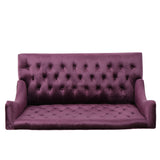 Christopher Knight Home GDFStudio Leona Modern Glam Tufted Velvet Wingback Loveseat, Raisin and Dark Brown GDFStudio