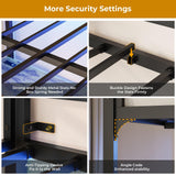 DICTAC Loft Bed Full Size with Desk and Led Lights Full Metal Loft Bed with Charging Station Full Size Metal Bed Frame with Safety Guard & Ladder, Space-Saving,No Noise,No Box Spring Needed, Black DICTAC