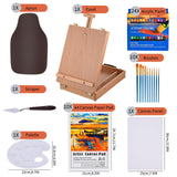 Tabletop Easel Acrylic Paint Set, 40 Pack Painting Kits for Adults, Painting Supplies with 24 Acrylic Paints, 10 Brushes, Art Easel, Paint Palette, Canvas, Paint Set Gifts for Students Artist Beginner Goldge