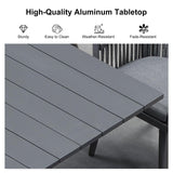 PURPLE LEAF 9 Pieces Outdoor Dining Set with Patio Aluminium Dining Table and Wicker Rattan Chairs Modern Furniture Cushions Sets for Backyard Indoor Decor Kitchen Grey PURPLE LEAF