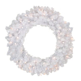 Northlight Pre-Lit Flocked Snow White Artificial Christmas Wreath - 36" - Clear Lights Northlight