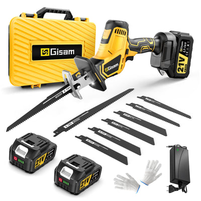 Cordless Reciprocating Saw -2x4.0Ah Batteries, Brushless Motor, 3500SPM Max, One-Hand Operation, Tool-Free Blade Change, for DIY & Home Users