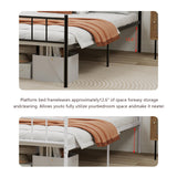 WJORATA Metal Platform Twin Bed Frame with Headboard Sturdy Steel Slats Support No Box Spring Needed Easy Assembly Black WJORATA
