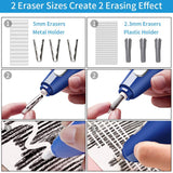 Electric Eraser, 140 Eraser Refills, Electric Pencil Eraser Rechargeable for Artists, Electric Erasers for Drafting, Drawing, Painting, Sketching, Architectural Plans, Detailer Tool-Blue AFMAT