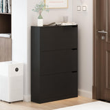 Wodeer Shoe Cabinet with 3 Flip Drawers,Wood Entryway Shoe Storage Cabinet,Freestanding Shoe Rack Storage Organizer for Entryway, Hallway, Black,9.33" D x 31.5" W x 47.2" H… Wodeer