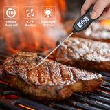 Digital Meat Thermometer Backlight,Waterproof Instant Read Food Thermometer for Cooking and Grilling for BBQ Grill Liquids Beef Turkey (Black) BRAPILOT