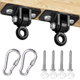 BETOOLL 2400 lb Capacity Heavy Duty Swing Hangers for Wooden Sets Playground Porch Indoor Outdoor & Hanging Snap Hooks Black of 2 BETOOLL