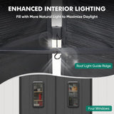 INTER HUT 8x6 Resin Outdoor Storage Shed with Floor, Plastic Tool Shed for Gardening, Patio, and Deck, White/Gray INTER HUT