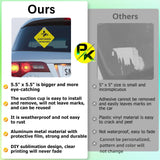 10 Pack 5.5" x 5.5" Sublimation Blanks Suction Cup Car Window Sign, Metal Signs Blanks Removable Car Safety Warning Signs for Heat Thermal Transfer DIY Picture and Custom Design Work OIOIPPIO