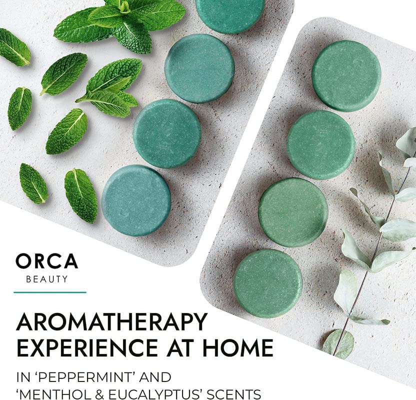 Shower Steamers Aromatherapy - Relaxation Gifts for Women, Shower Bombs, Unique Spa Gifts Shower Tablets, Stocking Stuffers for Women & Men (Peppermint and Eucalyptus Scent 8PC) Orca Beauty