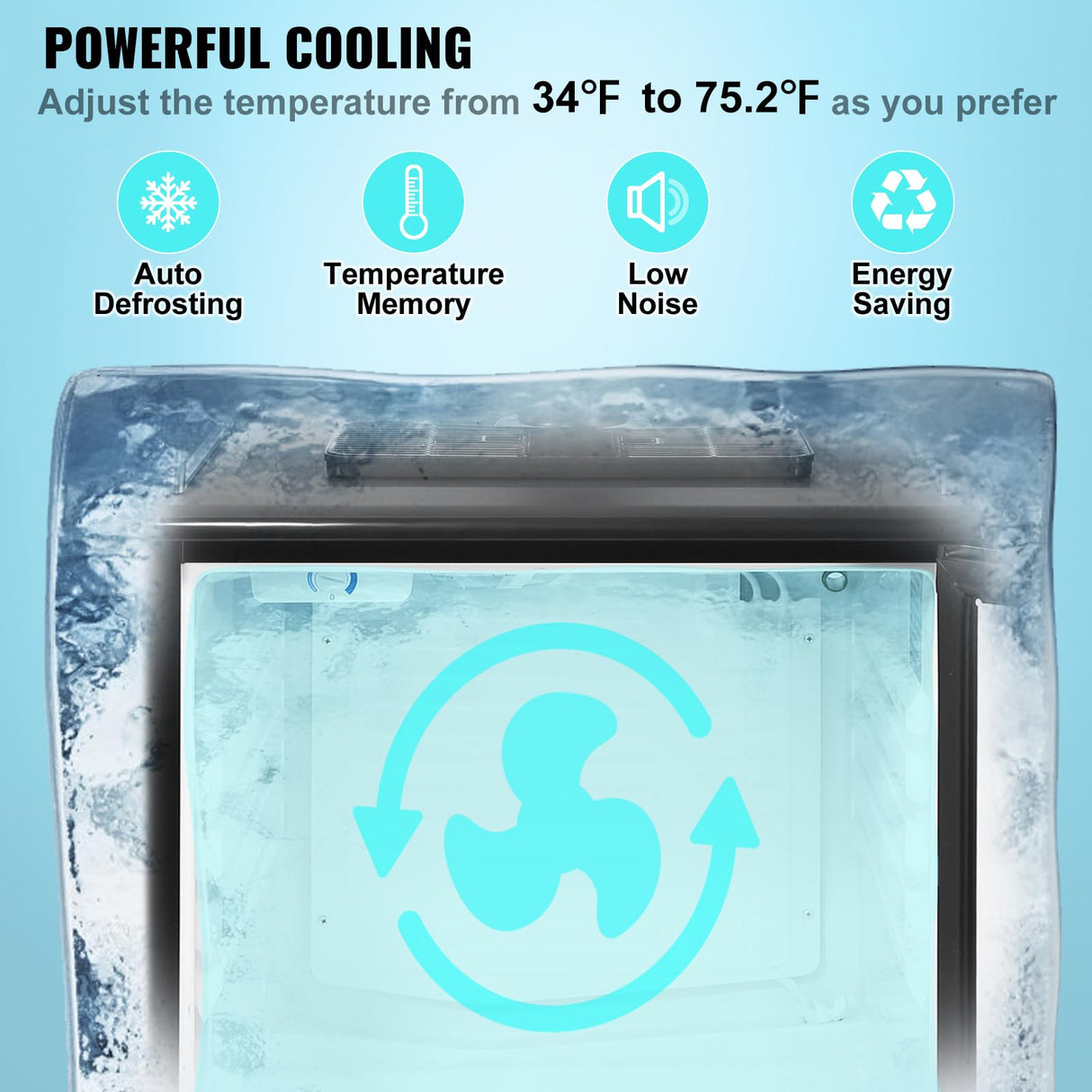 VEVOR Beer Kegerator, Single Tap Draft Beer Dispenser, Full Size Keg Refrigerator With Shelves, CO2 Cylinder, Drip Tray & Rail, 32°F- 50°F Temperature Control, Holds 1/6, 1/4, 1/2 Barrels, Black VEVOR