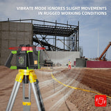 Huepar Electronic Self-Leveling Rotary Red Laser Level Kit - 360 Horizontal Laser Beam Interior/Exterior Rotating Laser Level Tool with Receiver, Protective Glasses, Li-ion Battery, Hard Case RL300HR Huepar