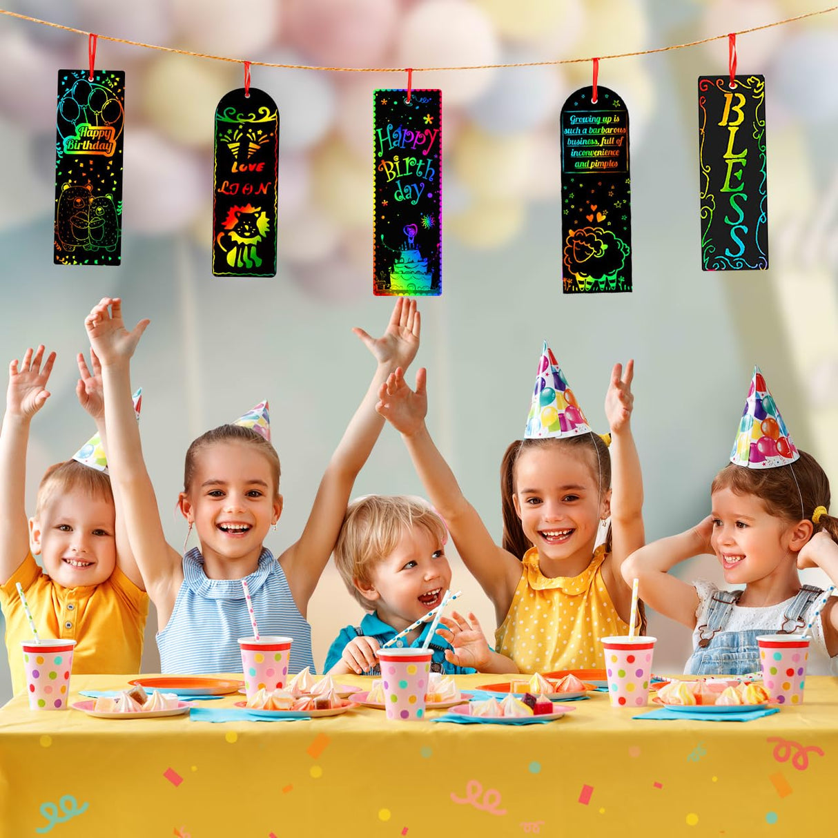 ZMLM Scratch Paper Art Bookmarks Kids: 36 Set Magic Rainbow DIY Art Craft Paper Bookmark Gift Tag Party Favor Goodie Bags Stuffers Pack Activity Bulk Making Kit for Boys Girls Birthday Game Classroom ZMLM