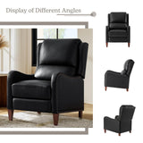 HULALA HOME Leather Recliner Chair, Modern Push Back Recliner Chair with Adjustable Backrest & Footrest, Casual Single Leather Sofa, Comfy Upholstered Club Chair for Living Room, Bedroom, Black HULALA HOME