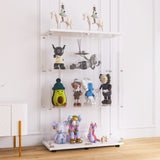 Zacis Modern Clear Glass Display Cabinet with 2 Doors and 3 Shelves for Living Room Zacis