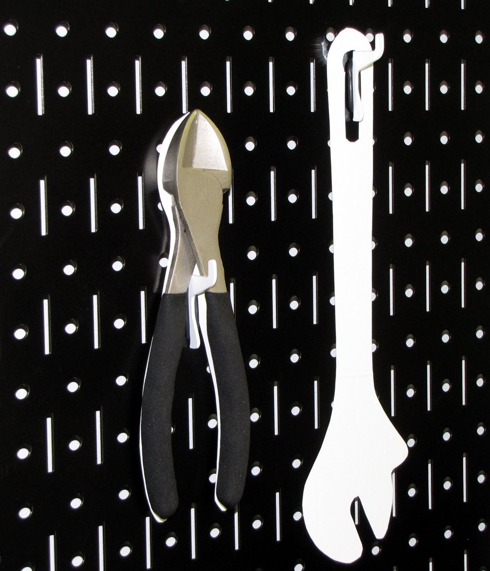 Wall Control Narrow Pegboard Rack 8in x 32in Black Metal Pegboard Runner Tool Board Wall Control