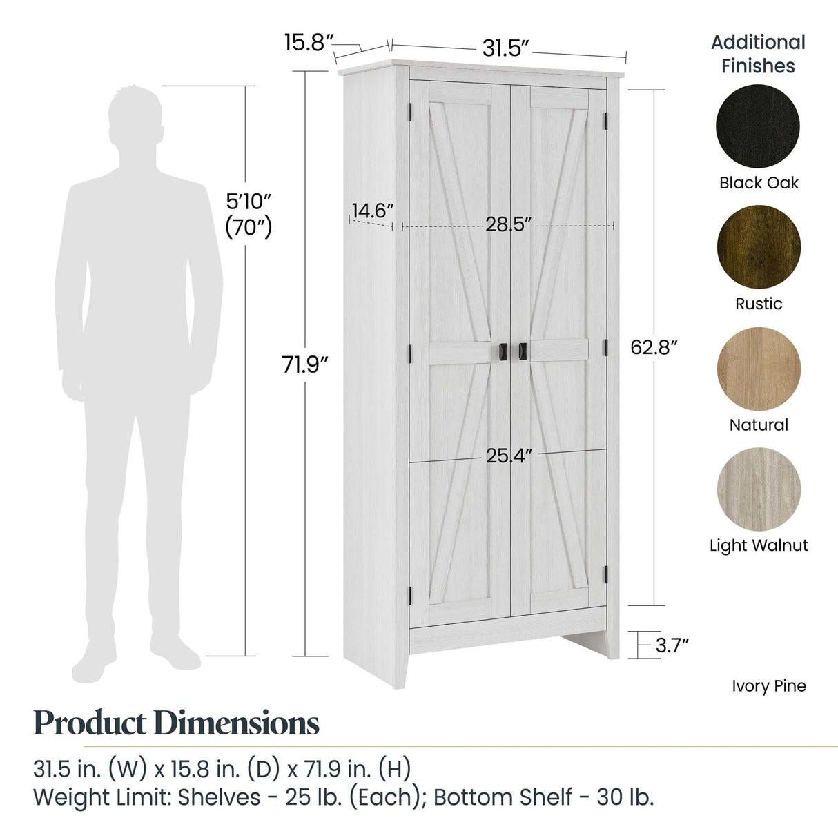 SystemBuild Evolution Farmington 31.5" Wide Storage Cabinet - Rustic Gray SystemBuild Evolution