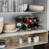 Buruis 6-Bottle Countertop Wine Rack, Modern Freestanding Metal Wine Holder Stand for Cabinet, Pantry, and Kitchen, No Assembly Required, Black Buruis