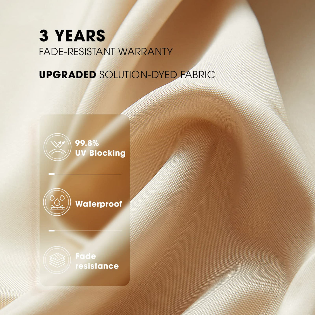 wikiwiki 15ft Large Patio Umbrellas with Base Included, Outdoor Double-Sided Umbrella with Crank Handle, Powerful UV Protective, for Pool Lawn Garden, Beige wikiwiki